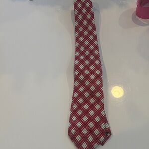 Red and White Checkered Boys Tie